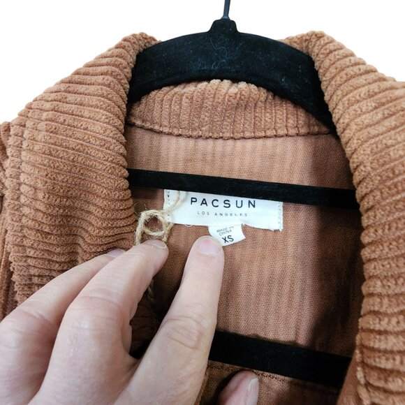 Pacsun Womens Corduroy Jacket Light Brown Button Front Size XS - Picture 3 of 3